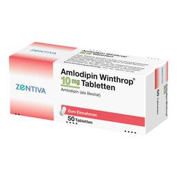 Abbildung: Amlodipin Winthrop 10 mg Tabletten 50 St, Tabletten PZN 02146564