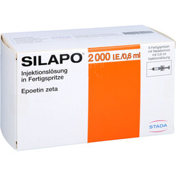 Abbildung: Silapo 2.000 I.E. / 0,6 ml Fertigspritzen 6X1 St, Fertigspritzen PZN 02157214