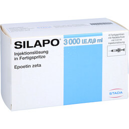 Abbildung: Silapo 3.000 I.E. / 0,9 ml Fertigspritzen 6X1 St, Fertigspritzen PZN 02157220