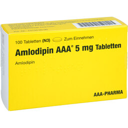 Abbildung: Amlodipin AAA 5 mg Tabletten 100 St, Tabletten PZN 02157326