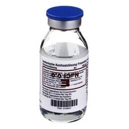 Abbildung: Kochsalzlösung 0,9% Glasflasche Fresenius Infusionslösung, 100 ml PZN 02159621