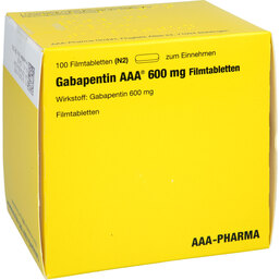Abbildung: Gabapentin AAA Pharma 600 mg Filmtabletten 100 St, Filmtabletten PZN 02161090