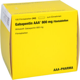 Abbildung: Gabapentin AAA Pharma 800 mg Filmtabletten 100 St, Filmtabletten PZN 02161121