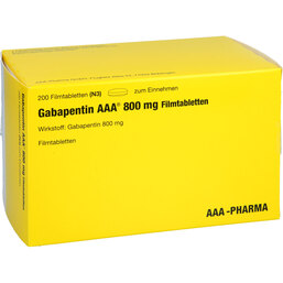 Abbildung: Gabapentin AAA Pharma 800 mg Filmtabletten 200 St, Filmtabletten PZN 02161150