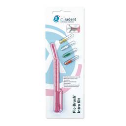 Abbildung: Miradent Interd.PIC-Brush Intro Kit pink tra.1H + 4B 1 St, Zahnbürste PZN 02172260