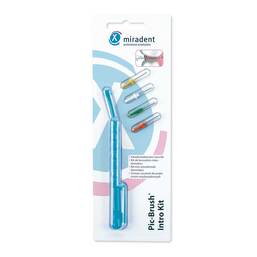 Abbildung: Miradent Interd.PIC-Brush Intro Kit blau 1Hal. + 4B. 1 St, Zahnbürste PZN 02172320