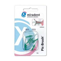 Abbildung: Miradent Interdentalbürste Pic-Brush medium grün 6 St, Zahnbürste PZN 02172432