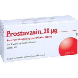 Abbildung: Prostavasin 20 µg Pulver zur Herstellung einer Infusionslösung 15 St, Pulver zur Herstellung einer Infusionslösung PZN 02179658