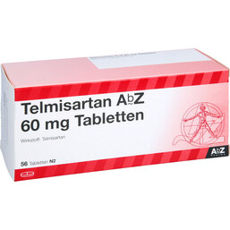 Abbildung: Telmisartan AbZ 60 mg Tabletten 56 St, Tabletten PZN 02179977