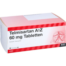 Abbildung: Telmisartan AbZ 60 mg Tabletten 98 St, Tabletten PZN 02180868