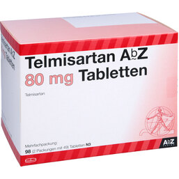 Abbildung: Telmisartan AbZ 80 mg Tabletten 98 St, Tabletten PZN 02181425