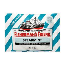 Abbildung: Fishermans Friend Spearmint ohne Zucker Pastillen 25 g, Pastillen PZN 02187095