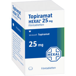 Abbildung: Topiramat Hexal 25 mg Filmtabletten 50 St, Filmtabletten PZN 02205769