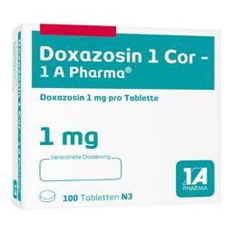 Abbildung: Doxazosin 1 Cor 1A Pharma Tabletten 100 St, Tabletten PZN 02208733