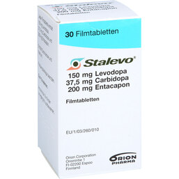 Abbildung: Stalevo 150 mg / 37,5 mg / 200 mg Filmtabletten 30 St, Filmtabletten PZN 02208897