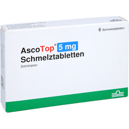 Abbildung: Ascotop 5 mg Schmelztabletten 6 St, Schmelztabletten PZN 02213154