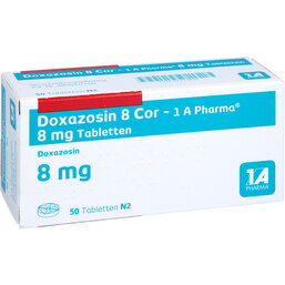 Abbildung: Doxazosin 8 Cor 1A Pharma Tabletten 50 St, Tabletten PZN 02213616