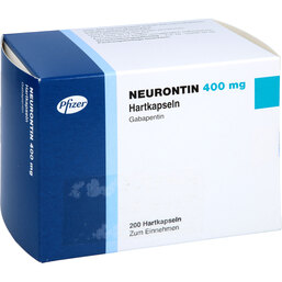 Abbildung: Neurontin 400 mg Hartkapseln 200 St, Hartkapseln PZN 02213800