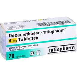 Abbildung: Dexamethason ratiopharm 4 mg 20 St, Tabletten PZN 02214739