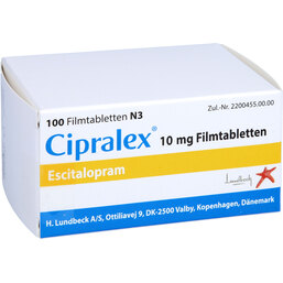 Abbildung: Cipralex 10 mg Filmtabletten 100 St, Filmtabletten PZN 02217531