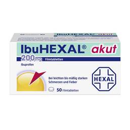 Abbildung: Ibuhexal akut 200 Filmtabletten Filmtabletten, 50 St PZN 02222489
