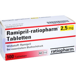 Abbildung: Ramipril ratiopharm 2,5 mg Tabletten 100 St, Tabletten PZN 02223891