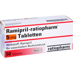 Abbildung: Ramipril ratiopharm 5 mg Tabletten 50 St, Tabletten PZN 02223939