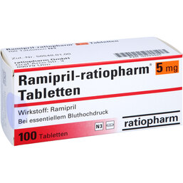 Abbildung: Ramipril ratiopharm 5 mg Tabletten 100 St, Tabletten PZN 02223945