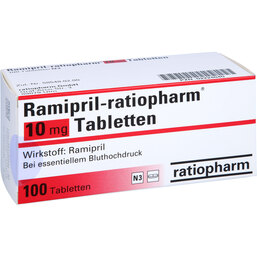Abbildung: Ramipril ratiopharm 10 mg Tabletten 100 St, Tabletten PZN 02224040