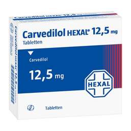 Abbildung: Carvedilol Hexal 12,5 mg Tabletten 100 St, Tabletten PZN 02227104