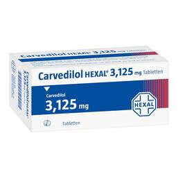 Abbildung: Carvedilol Hexal 3,125 mg Tabletten 30 St, Tabletten PZN 02227162