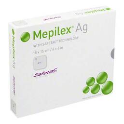 Abbildung: Mepilex Ag Verband 15x15cm s 5 St, Verband PZN 02227274