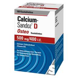 Abbildung: Calcium Sandoz D Osteo Kautabletten Kautabletten, 100 St PZN 02227825