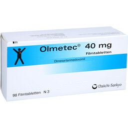 Abbildung: Olmetec 40 mg Filmtabletten 98 St, Filmtabletten PZN 02231442
