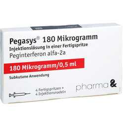 Abbildung: Pegasys 180 µg Injektionslösung in einer Fertigspritze 4 St, Injektionslösung in einer Fertigspritze PZN 02236592