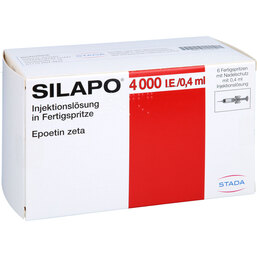 Abbildung: Silapo 4.000 I.E. / 0,4 ml Fertigspritzen 6X1 St, Fertigspritzen PZN 02239248