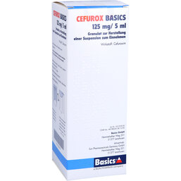 Abbildung: Cefurox Basics 125 mg / 5 ml Granulat z.Suspension-Herstellung 100 ml, Granulat zur Herstellung einer Suspension zum Einnehmen PZN 02242078