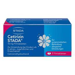 Abbildung: Cetirizin STADA 10 mg Filmtabletten Filmtabletten, 7 St PZN 02246596