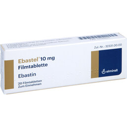 Abbildung: Ebastel 10 mg Filmtabletten 20 St, Filmtabletten PZN 02249620