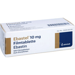 Abbildung: Ebastel 10 mg Filmtabletten 100 St, Filmtabletten PZN 02249643