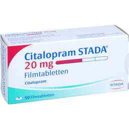 Abbildung: Citalopram STADA 20 mg Filmtabletten 50 St, Filmtabletten PZN 02250014