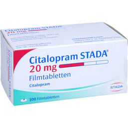 Abbildung: Citalopram STADA 20 mg Filmtabletten 100 St, Filmtabletten PZN 02250020
