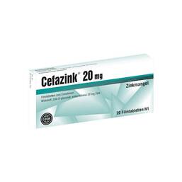 Abbildung: Cefazink 20 mg Filmtabletten 20 St, Filmtabletten PZN 02252757