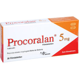 Abbildung: Procoralan 5 mg Filmtabletten 56 St, Filmtabletten PZN 02256778
