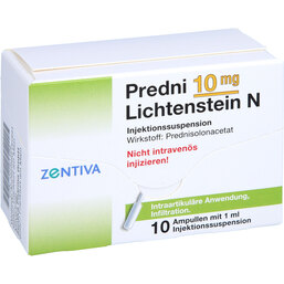 Abbildung: Predni 10 mg Lichtenst.N Kristallsuspension Ampullen 10X1 ml, Ampullen PZN 02261466