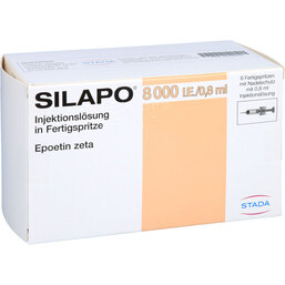 Abbildung: Silapo 8.000 I.E. / 0,8 ml Fertigspritzen 6X1 St, Fertigspritzen PZN 02290605