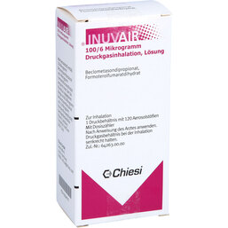 Abbildung: Inuvair 100 / 6 µg 120 Hub Druckgasinhalat 1 St, Inhalat PZN 02294572