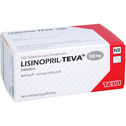 Abbildung: Lisinopril Teva 10 mg Tabletten 100 St, Tabletten PZN 02295229