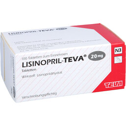 Abbildung: Lisinopril Teva 20 mg Tabletten 100 St, Tabletten PZN 02295287