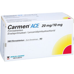 Abbildung: Carmen ACE 20 mg / 10 mg Filmtabletten 100 St, Filmtabletten PZN 02297820